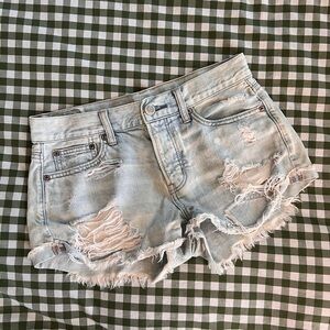 American Eagle Light Wash denim shorts (distressed)